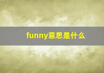 funny意思是什么