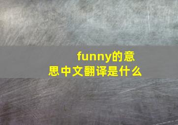 funny的意思中文翻译是什么