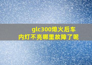 glc300熄火后车内灯不亮哪里故障了呢