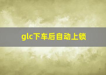 glc下车后自动上锁