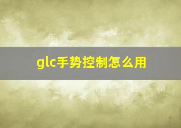 glc手势控制怎么用