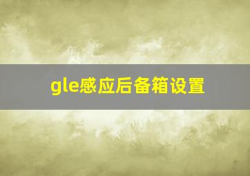 gle感应后备箱设置