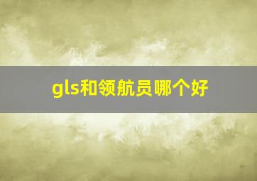 gls和领航员哪个好