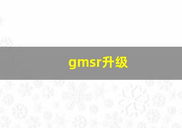 gmsr升级