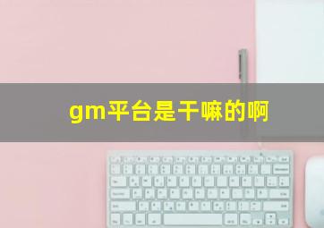 gm平台是干嘛的啊