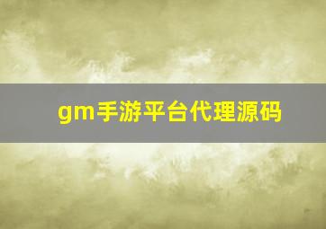 gm手游平台代理源码