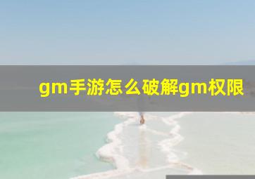 gm手游怎么破解gm权限