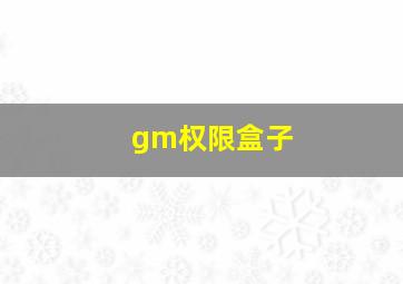 gm权限盒子