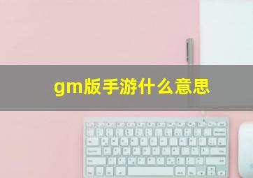 gm版手游什么意思