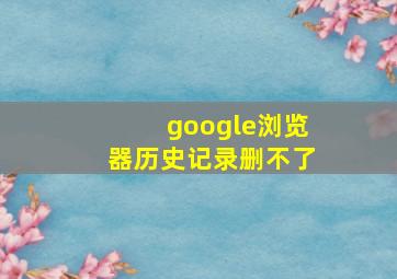 google浏览器历史记录删不了