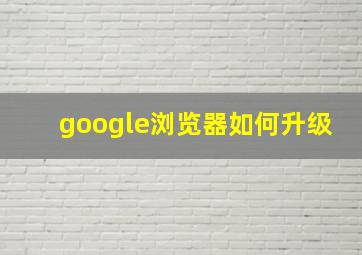 google浏览器如何升级