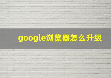 google浏览器怎么升级