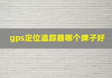 gps定位追踪器哪个牌子好