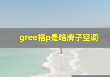 gree格p是啥牌子空调