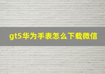 gt5华为手表怎么下载微信