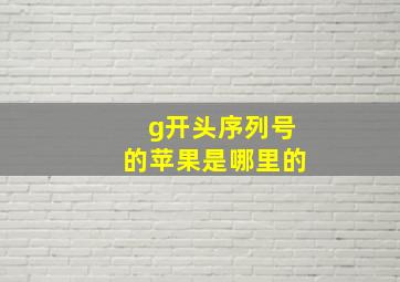 g开头序列号的苹果是哪里的