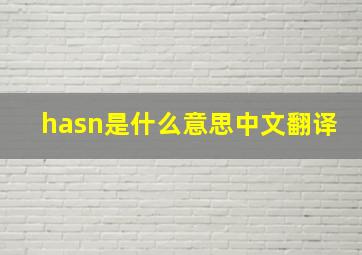 hasn是什么意思中文翻译