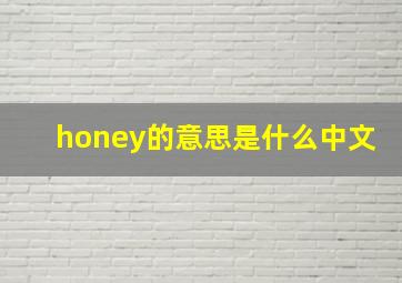 honey的意思是什么中文