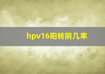 hpv16阳转阴几率