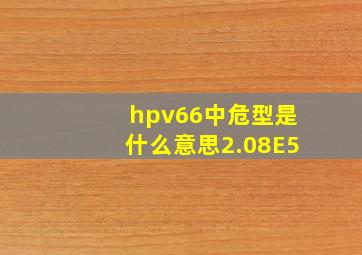 hpv66中危型是什么意思2.08E5