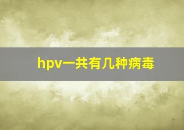 hpv一共有几种病毒