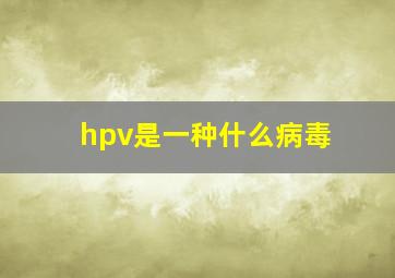 hpv是一种什么病毒