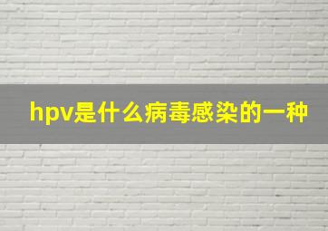 hpv是什么病毒感染的一种