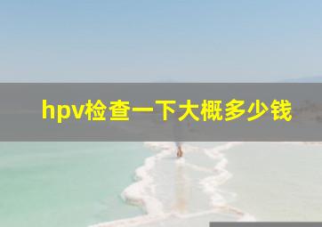 hpv检查一下大概多少钱