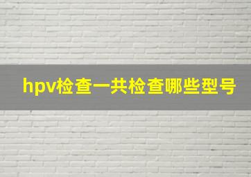 hpv检查一共检查哪些型号