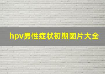 hpv男性症状初期图片大全