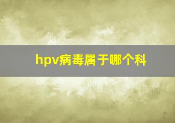 hpv病毒属于哪个科