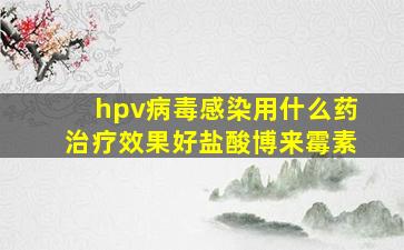 hpv病毒感染用什么药治疗效果好盐酸博来霉素