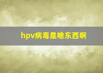 hpv病毒是啥东西啊