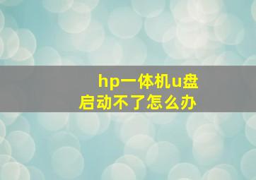 hp一体机u盘启动不了怎么办