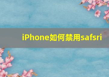 iPhone如何禁用safsri