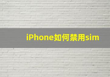 iPhone如何禁用sim