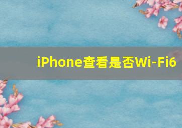 iPhone查看是否Wi-Fi6