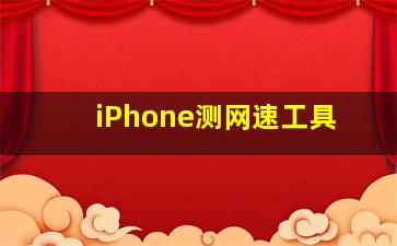 iPhone测网速工具