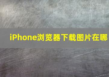 iPhone浏览器下载图片在哪