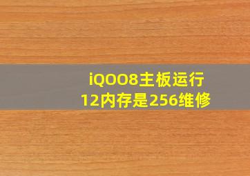 iQOO8主板运行12内存是256维修