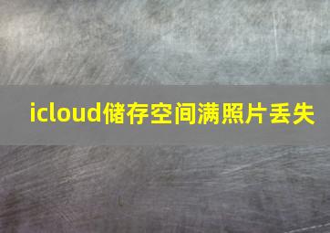 icloud储存空间满照片丢失