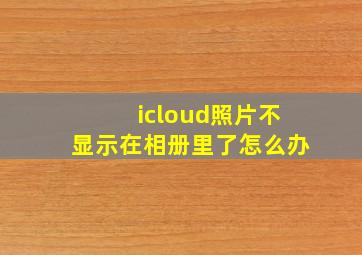 icloud照片不显示在相册里了怎么办