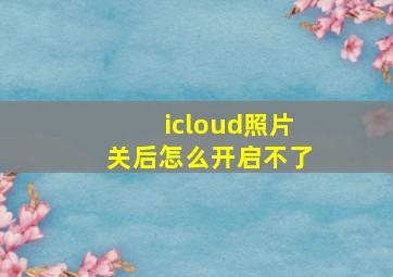 icloud照片关后怎么开启不了