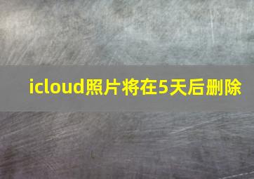 icloud照片将在5天后删除