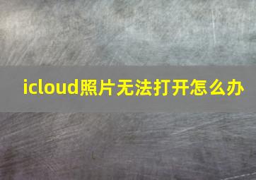 icloud照片无法打开怎么办