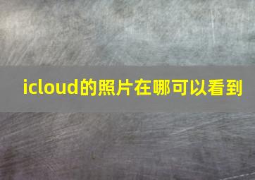 icloud的照片在哪可以看到