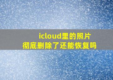 icloud里的照片彻底删除了还能恢复吗