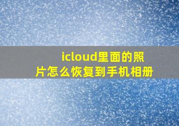 icloud里面的照片怎么恢复到手机相册