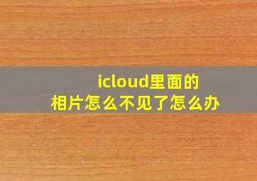 icloud里面的相片怎么不见了怎么办