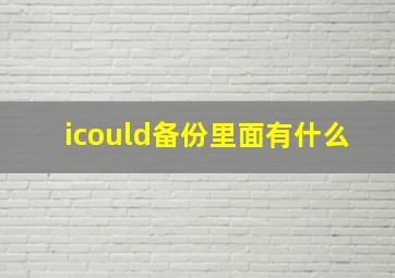 icould备份里面有什么